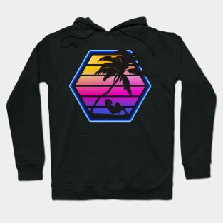 Synthwave Retro Beachside Silhouette Hoodie